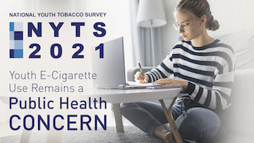 Image of a young person doing homework. NYTS 2021 Youth E-Cigarette Use Remains a Public Health Concern.